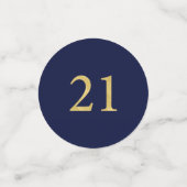 21金ゴールドネイビー紙吹雪21歳の誕生日パーティー コンフェッティ (スモール正面)