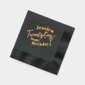 21鍵21th誕生日パーティーブラック金ゴールド 箔ナプキン (左)