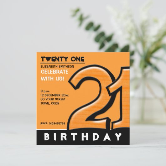 21間抜け番のオレンジの誕生日パーティーの招待 招待状 (スタンド正面)