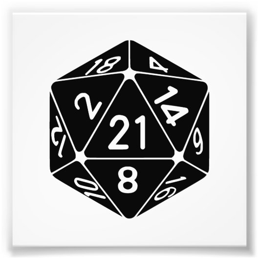 21面21歳の誕生日D20ファンタジーゲーマーダイ フォトプリント (正面)