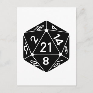 21面21歳の誕生日D20ファンタジーゲーマーダイ ポストカード