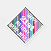 21鮮やか歳カラフルの誕生日+名前をカスタムする スタンダードランチョンナプキン (角)