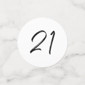 21黒白21歳モダンの誕生日の写真 コンフェッティ (スモール正面)