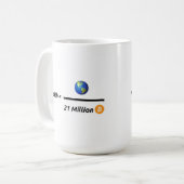 2100万ビットコインで分割されたもの コーヒーマグカップ (正面左)