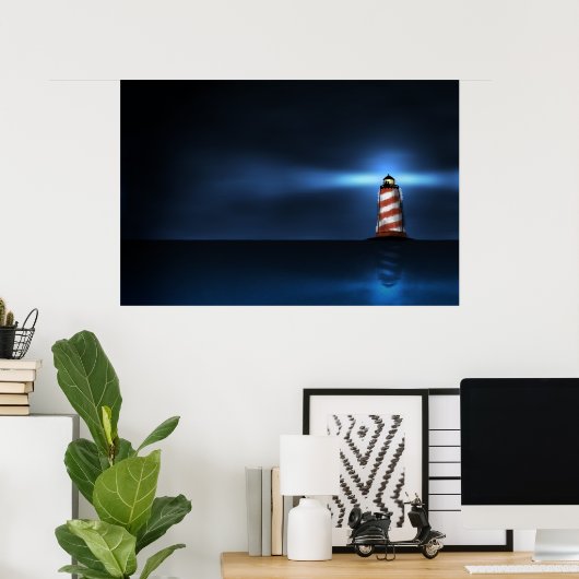 212.二人と灯台 ポスター (ホームオフィス)