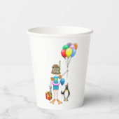 213.少女とペンギンのパーティー 紙コップ (裏面)