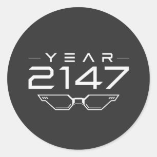 2147年 サイバーパンクSF レトロ宇宙 ラウンドシール
