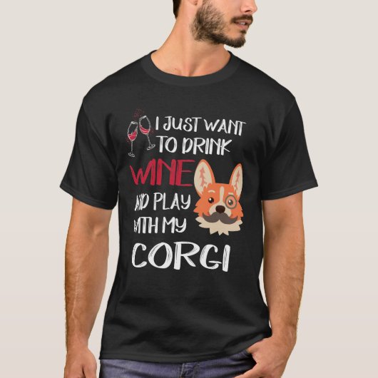 218ワインを飲みたい Tシャツ (正面)
