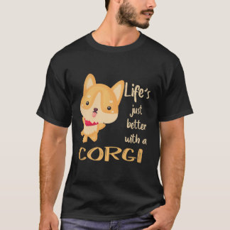 21 コーギーがいると人生はもっと楽しい Tシャツ