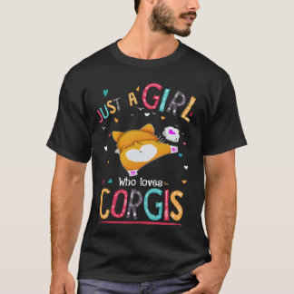 21 コーギーが大好きな女の子 Tシャツ