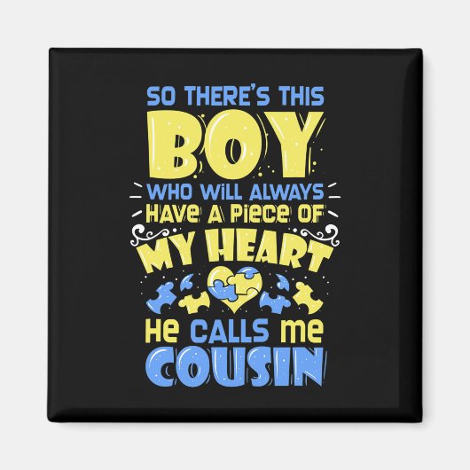 21 – ダウン症候群認識度従兄弟 マグネット (正面)