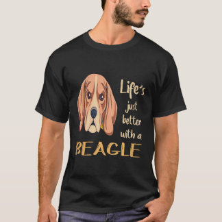 21 ビーグルがいると人生がもっと楽しくなる Tシャツ