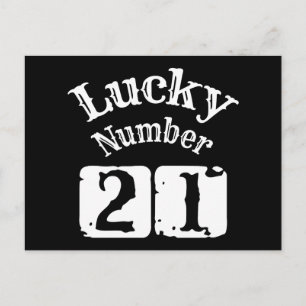 21 - ラッキー ナンバー 21 幸運 ポストカード