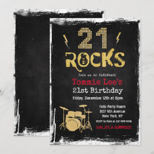 21 ロックス ロックスター ギター 21歳の誕生日 招待状