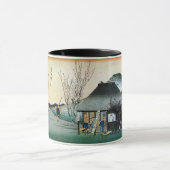 21.丸子宿、広重丸子宿、広重、浮世絵 マグカップ (中央)