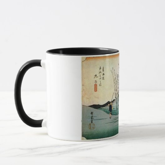 21.丸子宿、広重丸子宿、広重、浮世絵 マグカップ (左)