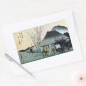 21.丸子宿、広重丸子宿、広重、浮世絵 長方形シール (封筒)