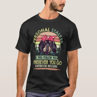 21 人間のストーカー 私はあなたをフォローします ヴィンテージ -ダックスフンド Tシャツ