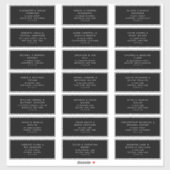 21 現代のモノクロ ゲスト住所ラベル シール (シート)