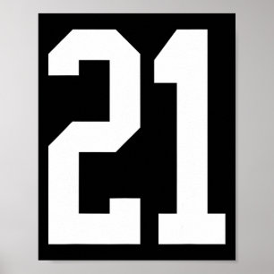 #21 白のスポーツファンスタイルの21番 ポスター