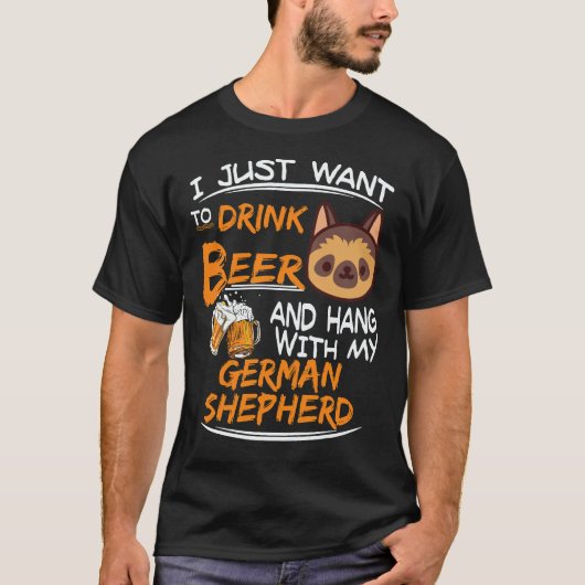21 私はただビールを飲んでジャームと一緒に過ごしたい Tシャツ (正面)