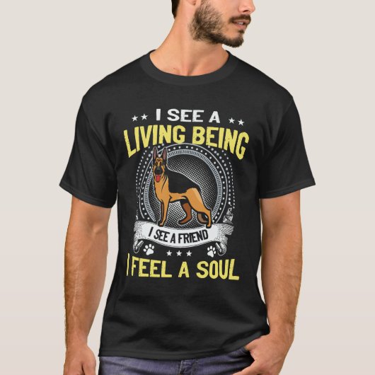 21 私は生きている存在を見る 私は友達を見る 私はそのを感じる Tシャツ (正面)