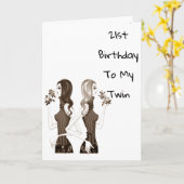 **21**誕生日が双子の妹**に願う** カード (黄色い花)