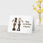 **21**誕生日が双子の妹**に願う** カード (黄色い花)