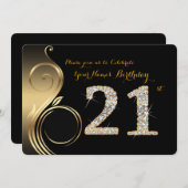 21,誕生日招待状，数字，写真 招待状 (正面/裏面)