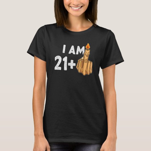 21+1中指22番目の誕生日挑発的 Tシャツ (正面)