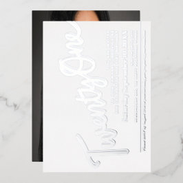 21 21歳の誕生日パーティーシルバー(白) 箔招待状