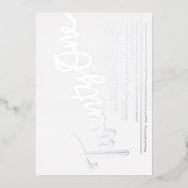 21 21歳の誕生日パーティーシルバー（白） 箔招待状