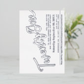 21 21歳の誕生日パーティーシルバー（白） 箔招待状 (立ち正面)