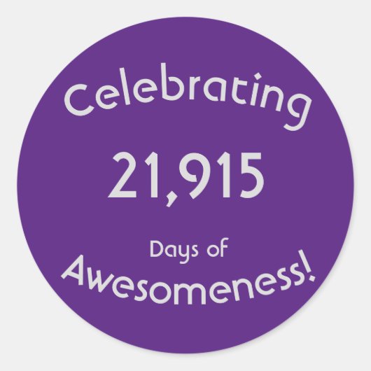 21,915日の最高の誕生日をお祝いします ラウンドシール (正面)