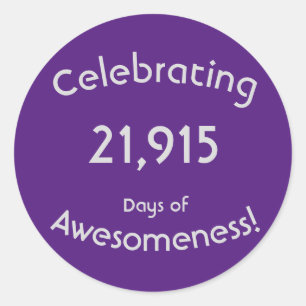 21,915日の最高の誕生日をお祝いします ラウンドシール