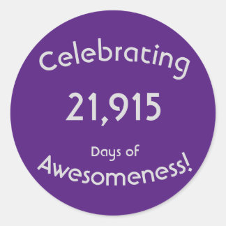 21,915日の最高の誕生日をお祝いします ラウンドシール