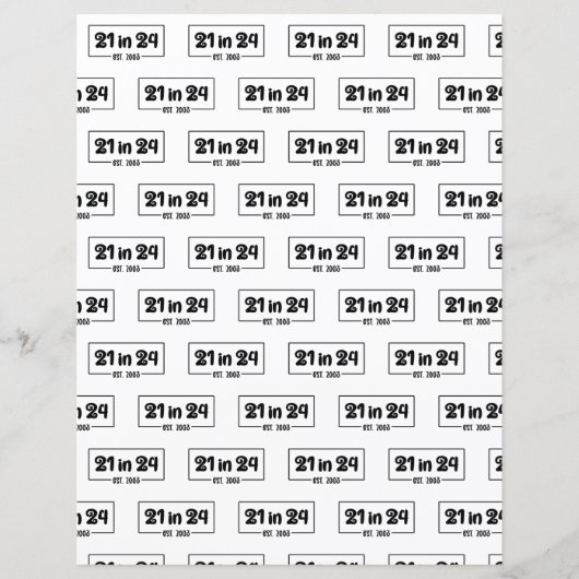 21 Birthday 21 in 24 Patternスクラップブック紙 (正面)
