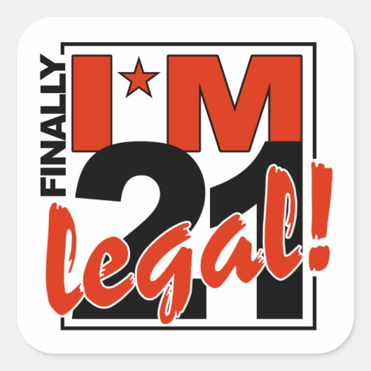 21 & LEGALスタンプ スクエアシール (正面)