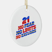 21 No Fear No Limits No Revention誕生日 セラミックオーナメント (右)