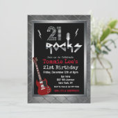 21 Rocks ロックスター ギター バースデー インビテーション (スタンド正面)