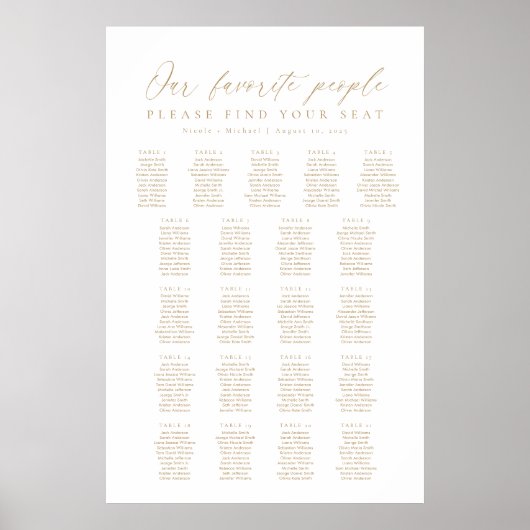 21 Tables Our Favorite People Seating Chart ポスター (正面)