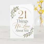 21 Things We Love About You 21歳の誕生日プレゼント カード (黄色い花)