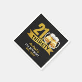 21 & THIRSTY-21歳の誕生日パーティーの招待状 スタンダードカクテルナプキン (角)