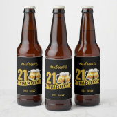 21 & THIRSTY-21歳の誕生日 ビールラベル (ボトル)