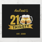 21 & THIRSTY-21歳の誕生日 ビールラベル (シングルラベル)