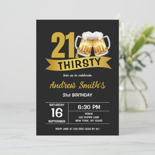 21 & THIRSTY-21ST BIRTHDAY INVITATION 招待状 (スタンド正面)