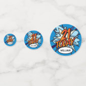 21 TODAY誕生日おもしろいレトロ漫画 コンフェッティ (正面)