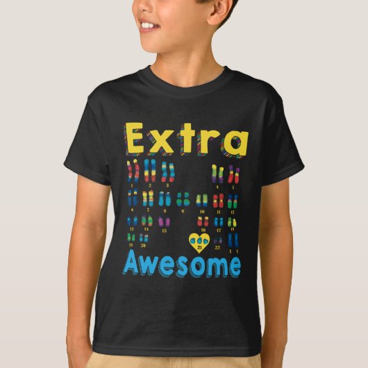 21 Xx染色体外少女ワールドダウン症候群Da Tシャツ (正面)