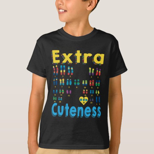 21 Xx染色体外少女ワールドダウン症候群Da Tシャツ (正面)