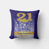21 Year CUSTOM NAME 12 Step Anniversary Big Number クッション (正面)